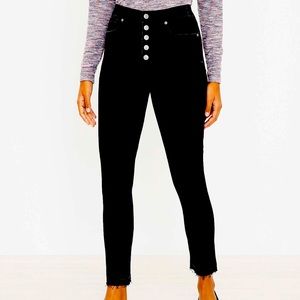Loft button front high rise skinny jeans